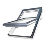 Fenêtre de toit FAKRO FTU-V U4, en bois, rotation, couleur blanche