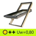 Thermo-isolante fenêtre de toit FAKRO FTT U6 : fenêtre à rotation en bois